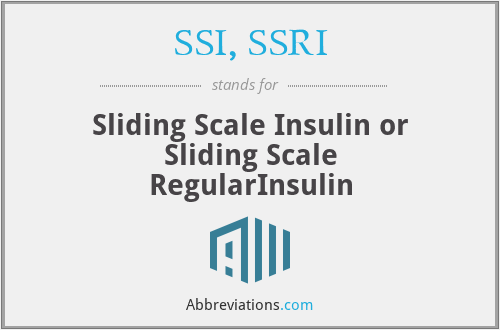 Ssi Ssri Sliding Scale Insulin Or Sliding Scale Regularinsulin